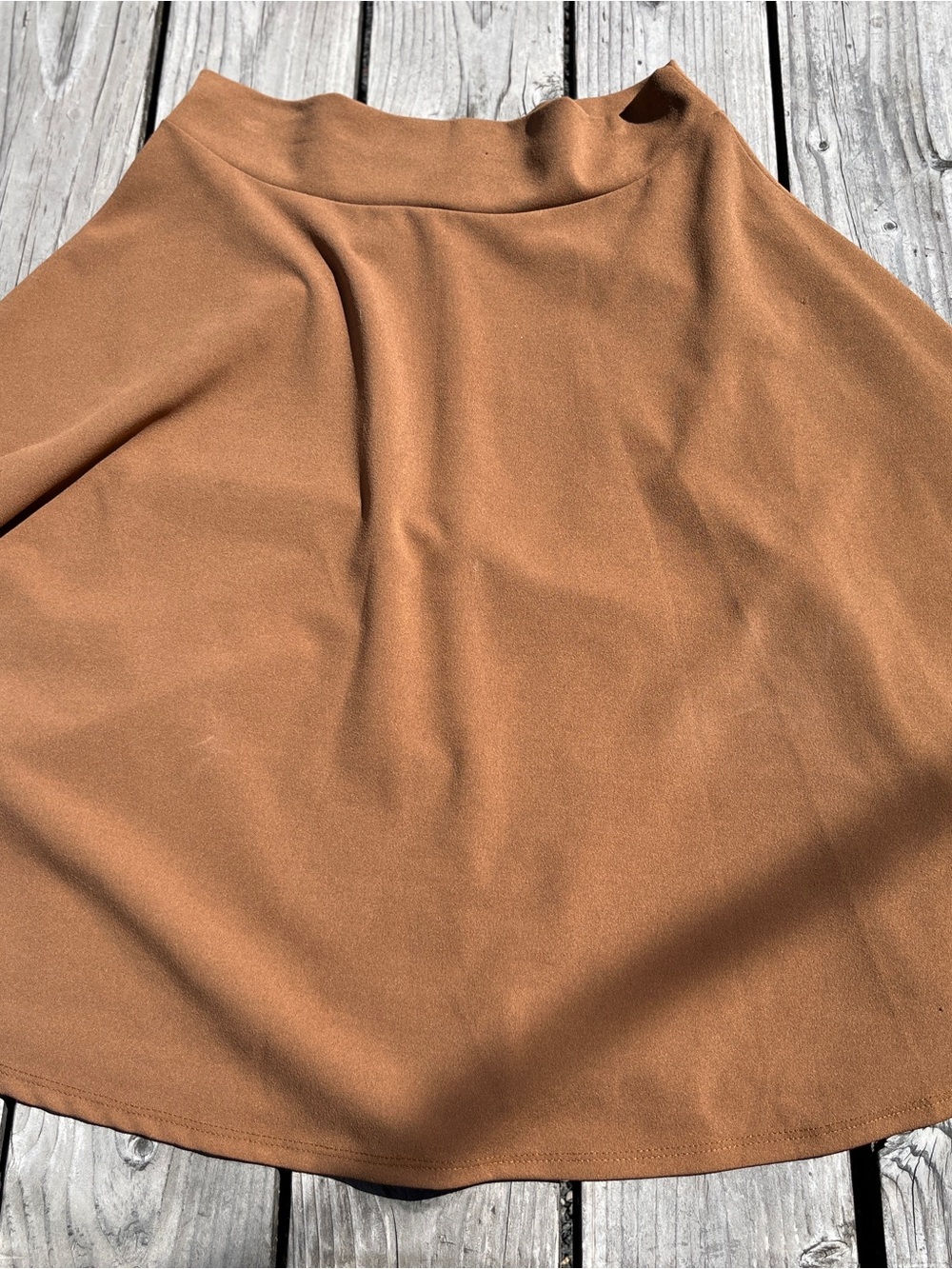 Women’s A-Line Skirt in Camel Brown Size Medium